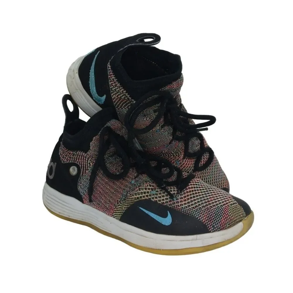 NIKE ZOOM XI Kevin Durant Kids Gray/Black React Sneakers - Size: 6 1/2Y